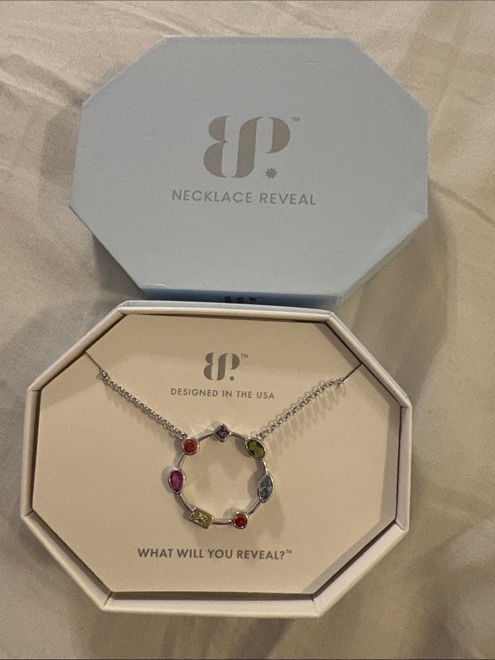 Necklace Reveal Multicolor Gemstone Circle Necklace